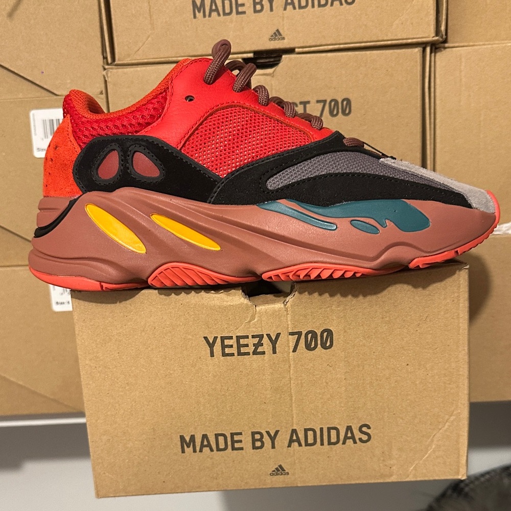 Yeezy Kids Sneakers in Red and Multi-Color